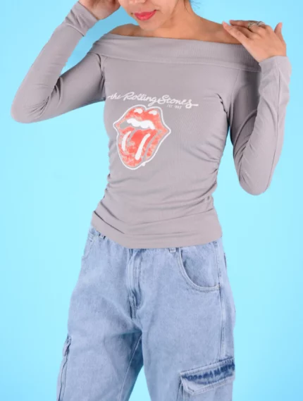 The Rolling Stones Off-the-Shoulder Top