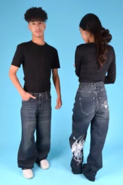 Baggy Wolf-Print Jeans