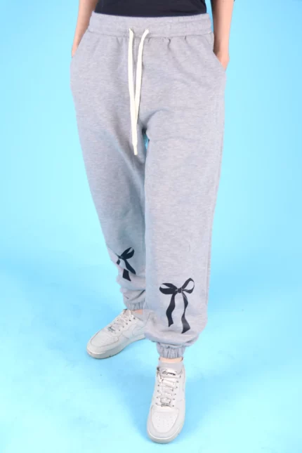 Heather Gray Joggers – Bow Edition